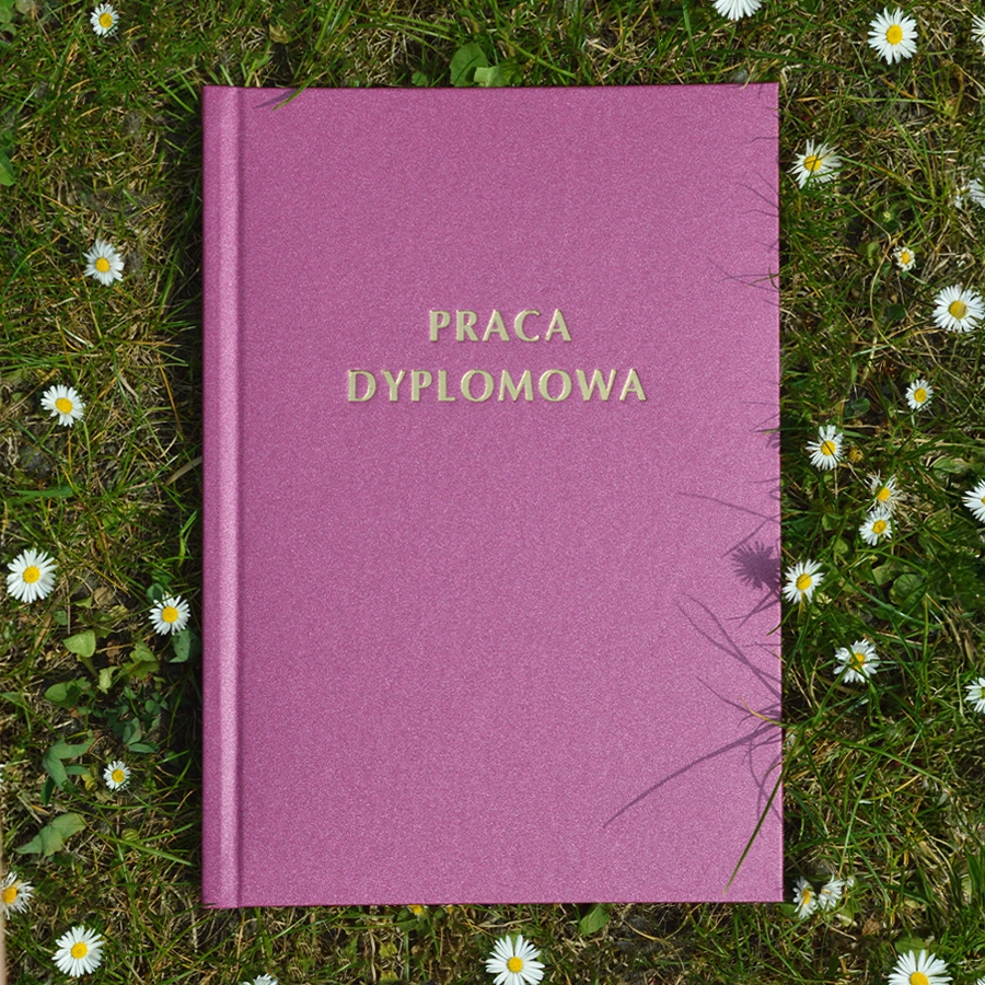 Różowa Oprawa Pracy Dyplomowej - Malinowy brokat